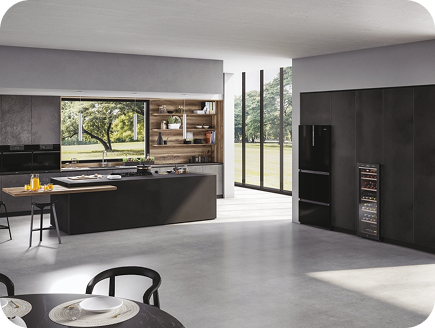 Cucina con elettrodomestici Haier